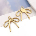 Stainless Steel Gold-Tone Bow and Butterfly Metal Charms with 10 Listed Options view 10