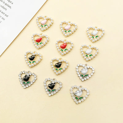 Printed detail graphic for the heart charms