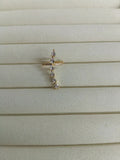 Crystal Cross Ear Cuff with Curved Drop in Gold and Silver Tones view 9