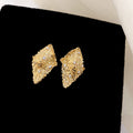Textured Crystal Stud Earrings in Four Geometric Designs view 3