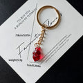 Transparent Red Anatomical Heart Keychain with Silver Tone Split Ring view 4