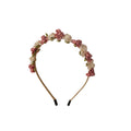 Satin Rose Flower Headbands Gold Wrapped Band Two Styles view 5