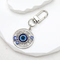 Gold and Silver Tone Heart Evil Eye Clip Keychains view 4
