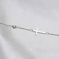Sideways Cross O-Chain Necklace With Side Bezel CZ Gold Silver view 6