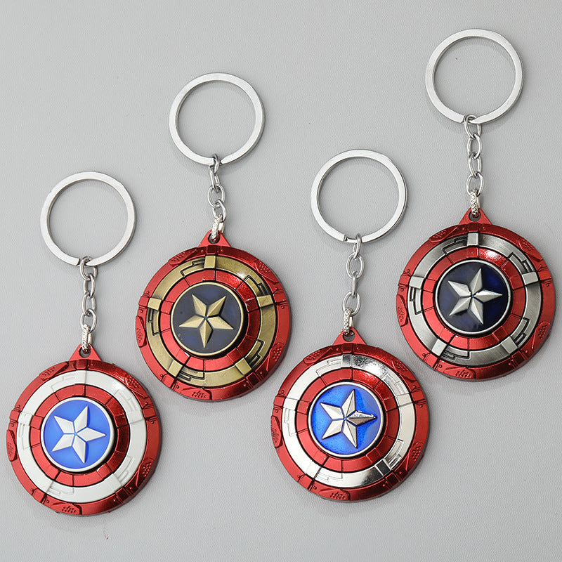Captain America Rotating Shield Alloy Keychain for Car Keys