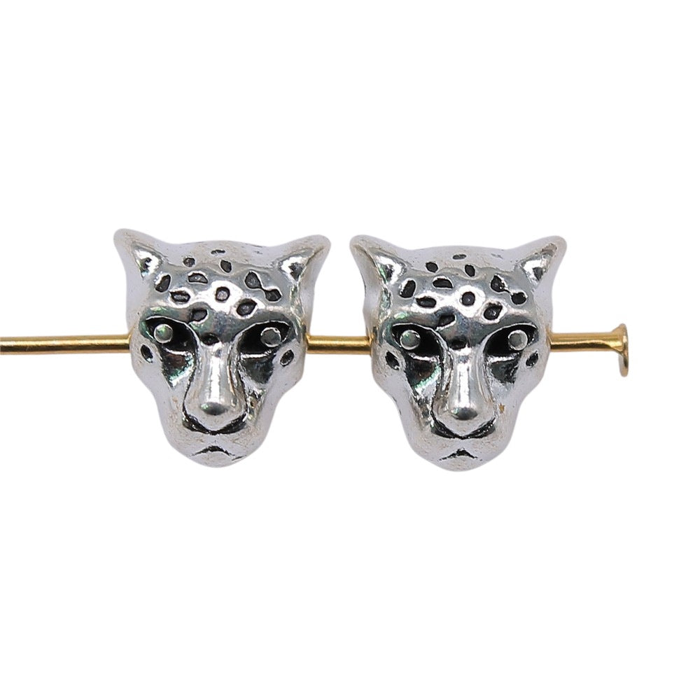 10x8x7mm 1.8g Antique Silver Zinc Alloy Leopard Loose Metal Beads for Bracelet Necklace DIY Jewelry Making