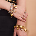 Crystal Heart Elastic and Chain Bracelets in Three Metal Finishes view 3
