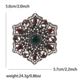 Ornate Floral Medallion Brooch with Deep Green Center view 6