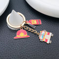 Fire Helmet Truck Uniform Extinguisher and Flame Keychains view 4