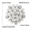 Clustered Pearl Round Brooch in Rose Gold or Silver Tone view 7
