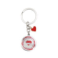Valentines Day Round Disc Keychain Red Heart Charm view 5