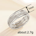 Triple-Rail Clear Stone Wide Ring In Gold And Silver Tones view 4