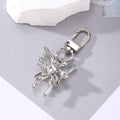Silver Tone Crystal Winged Fairy Clip Keychains in Five Colors view 4