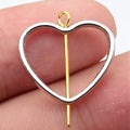 Open Heart Frame Beads in Five Metal Finishes for Jewelry Making view 6