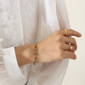 Gold Multicolor Clear Zircon Tennis Bracelets Box Clasp view 3