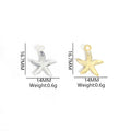 Crystal Starfish Charms in Four Stone Colors and Two Tones view 2