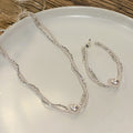 Double Strand Pearl Bead Necklace Bracelet 3 Styles view 3