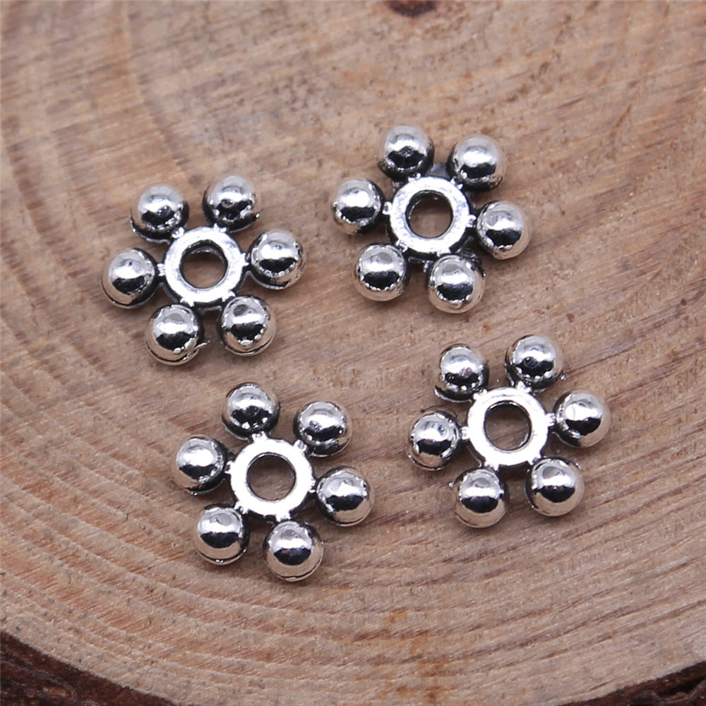 7x7mm 0.26g Multicolor Zinc Alloy Round Spacer Beads for Bracelet Necklace DIY Jewelry Making