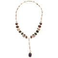 Multicolor Beaded Y Drop Necklace with Faceted Pendant view 5