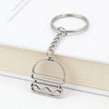 Silver Tone Hamburger Outline Alloy Keychain in 2 Package Styles view 4