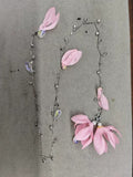 Flower Drop Necklace with Petal Charms in Four Colors view 8