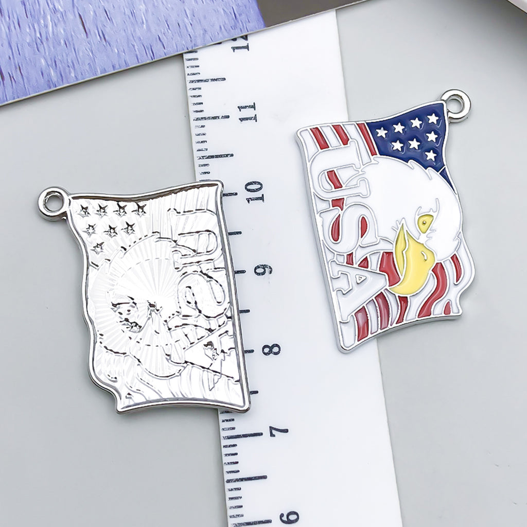 Zinc Alloy Enamel American Independence Day Charm Pendant for DIY Jewelry
