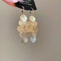 Filigree Leaf Cluster Hoop Drop Earrings With Decorative Metal Accents view 6