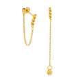 Gold Twisted Bar Chain Loop Tassel Stud Earrings Pair view 5