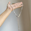 Silver Multi Strand Twist Tassel Necklace Jewelry Accessory view 2
