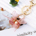 Chiffon Bow Pearl Handbag Keychains in Four Colors with Plain and Fortune Loops view 6