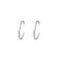 Silver Flat Open Metal Hoop Earrings Minimalist Pair view 5