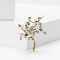 Pearl Branch Tree Brooch in Silver or Gold Tone Finish view 2