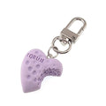 Silver Tone Pitted Heart Clip Keychains in Six Colors view 11