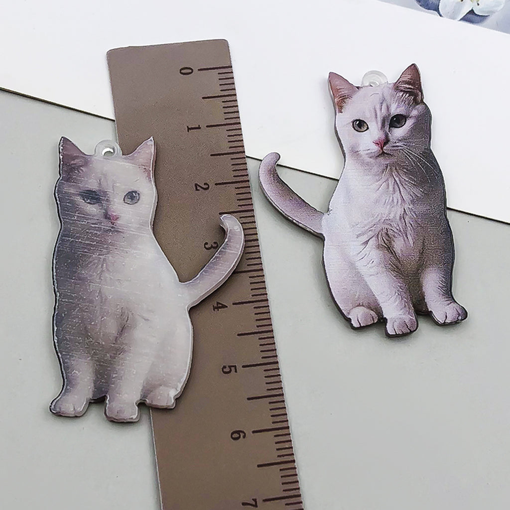 Acrylic Cartoon Cat Animal Charm Pendant for DIY Earrings Necklace Keychain Jewelry Making