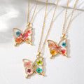Pressed Flower Butterfly Pendant Necklaces in Three Designs view 1