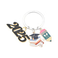 2025 Graduation Cap Book Stack Pencil Enamel Keychain view 5