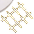Stainless Steel Hollow Cross Charm Pendant for DIY Necklace Bracelet Keychain
