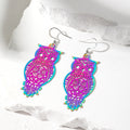 Silver Tone Rainbow Openwork Novelty Hook Earrings view 3
