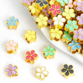 Colorful Five Petal Flower Bead Jewelry Components For DIY Earrings And Bracelets Charms view 1