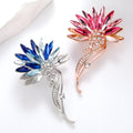 Blue Flower Crystal Two Designs Metal Brooch Pin for Jackets and Lapels view 5