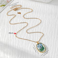 Gold Irregular Frame Dried Flower Resin Pendant Necklaces view 4