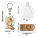 Praying Cherub Angel Printed Wood Keychain Lobster Clasp view 2