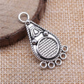 Teardrop Five Loop Metal Earring Connectors in Two Finishes view 2