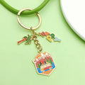 Vacation Illustration Charm Keychains in 5 Pictured Variations for Bags and Keys view 3
