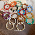 Acrylic Marbled Stretch Bangles Gold Spacers 16 Colors view 2