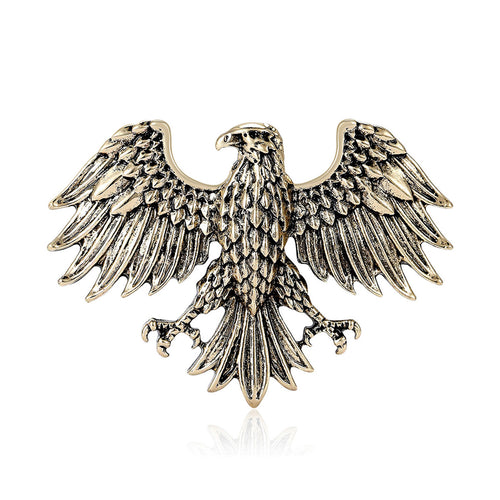 Spread Wing Eagle Brooch in Three Finishes front group view