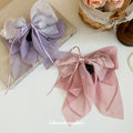 Sheer Mesh Bow Hair Claw Clip Flower Ribbons Pearl Drops view 2