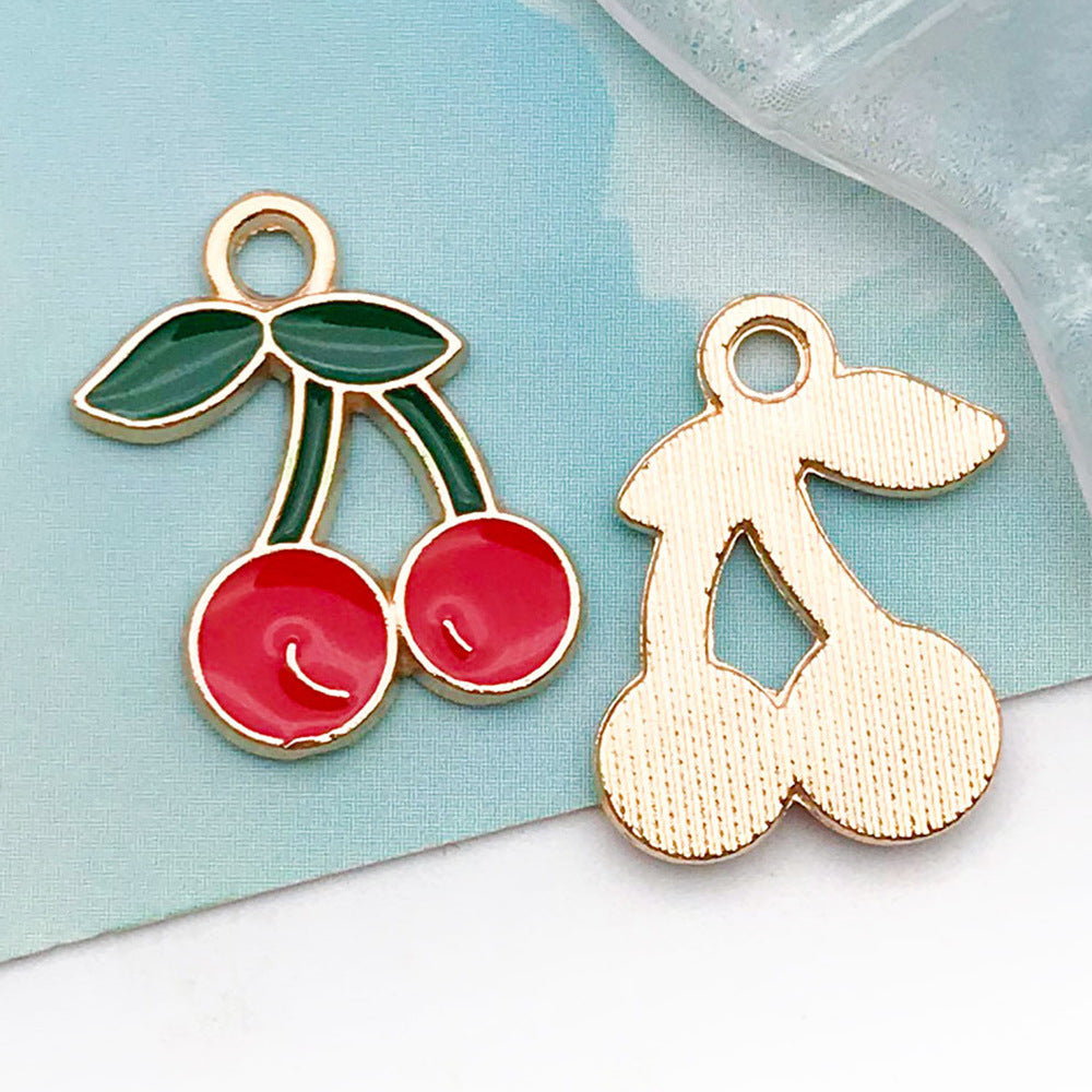 Acrylic Cherry Fruit Charm Pendant for DIY Necklace Bracelet Earrings Jewelry Making