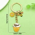 Bee and Honeycomb Charm Keychains Featuring Yellow Flower Across 33 Pictured Variations view 7