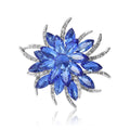 Layered Crystal Flower Brooch With Faceted Crystals And Polished Metal Details view 5